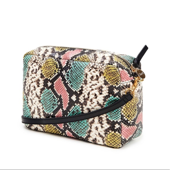 Clare V. Marisol Leather Front Pocket Pastel Painted Snake Bag - Picture 2 of 11